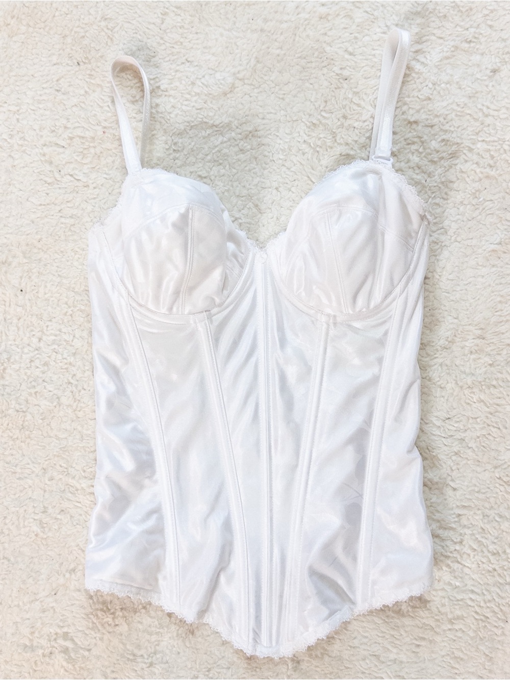 David’s Bridal White Bustier Corset Bra 34B Removable Straps Bridal Lingerie - Picture 8 of 10